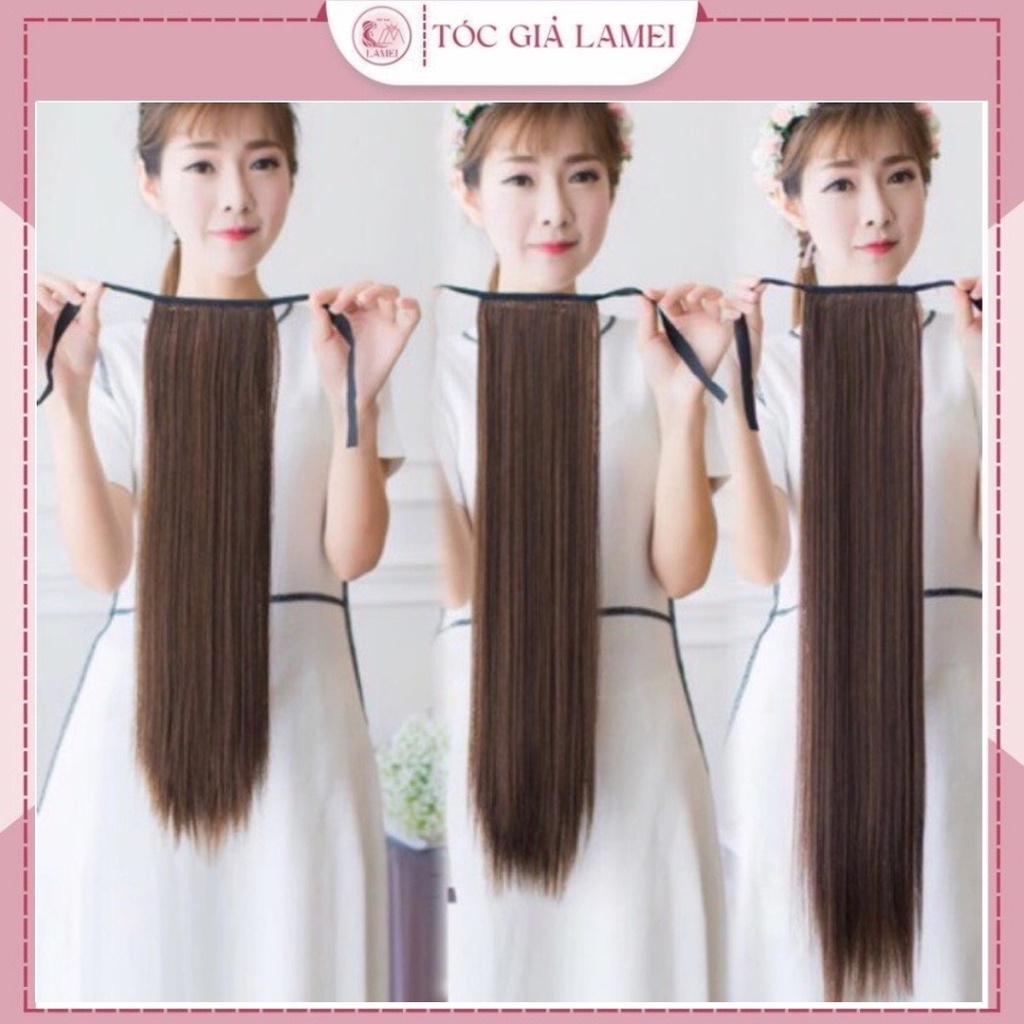 Tóc giả nữ cột buộc thẳng 50cm kèm ảnh thật💖𝑭𝑹𝑬𝑬𝑺𝑯𝑰𝑷💖