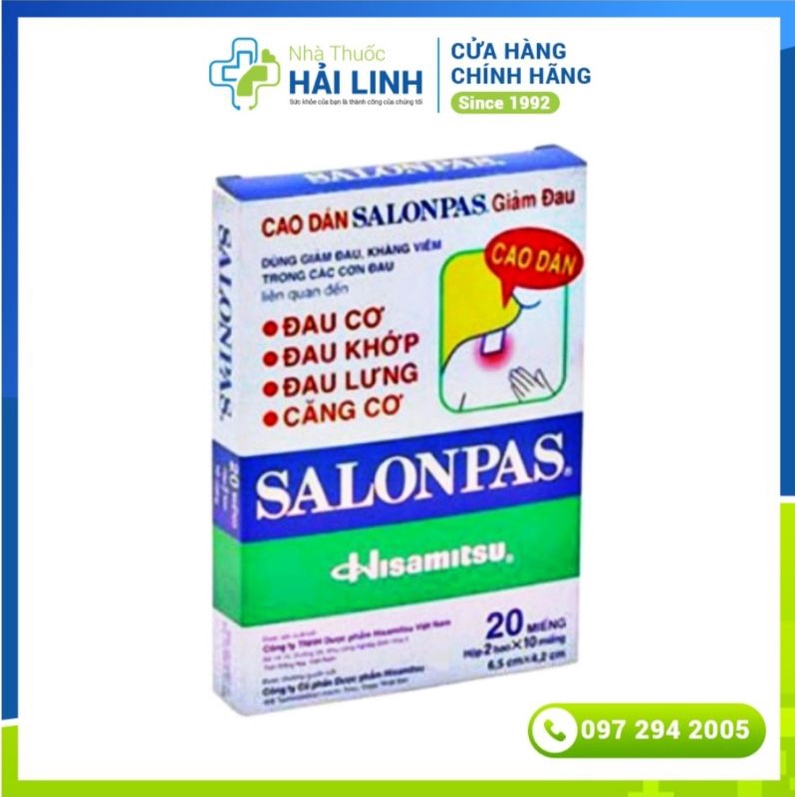 Miếng dán giảm đau SALONPAS ⚡ Tặng quà ⚡ Gói 10 Miếng Giảm Đau Vai, Lưng, Cơ, Khớp, Bầm Tím, Bong Gân