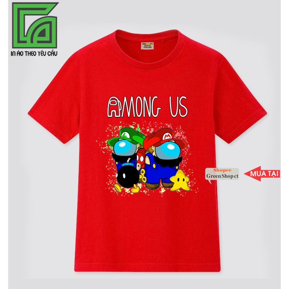 ÁO THUN NẤM MARIO COSPLAY AMONG US 3 MÀU - VẢI COTTON THÁI S211