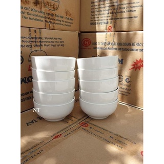 Combo 10 chén sứ trắng