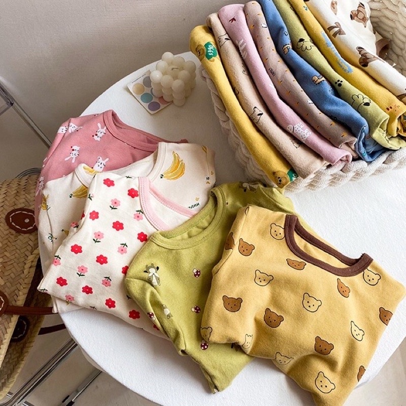 Bộ thu đông dài tay cho bé gái/ trai Ambb Kids - Hàng Quảng Châu loại 1