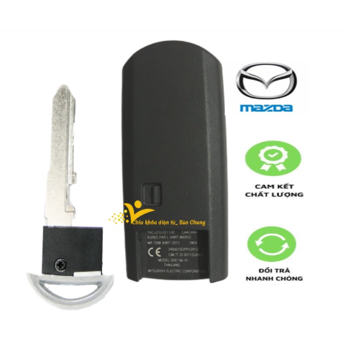 Vỏ chìa khóa smarkey xe Mazda 2 nút,3 nút kèm logo, đầu chìa có thông số chuẩn với chìa zin theo xe