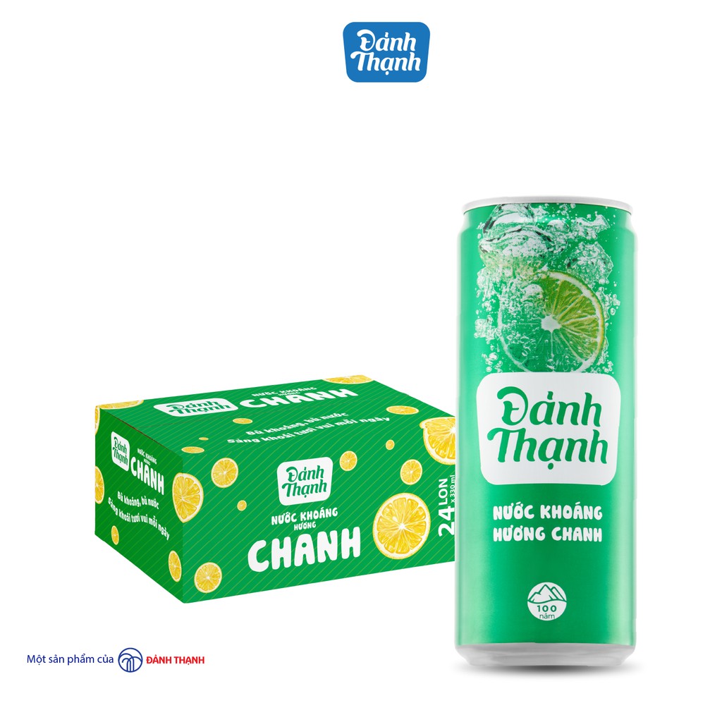 Lốc 6 Lon Nước Khoáng Thiên Nhiên Có Ga Đảnh Thạnh Khoáng Chanh 330ml