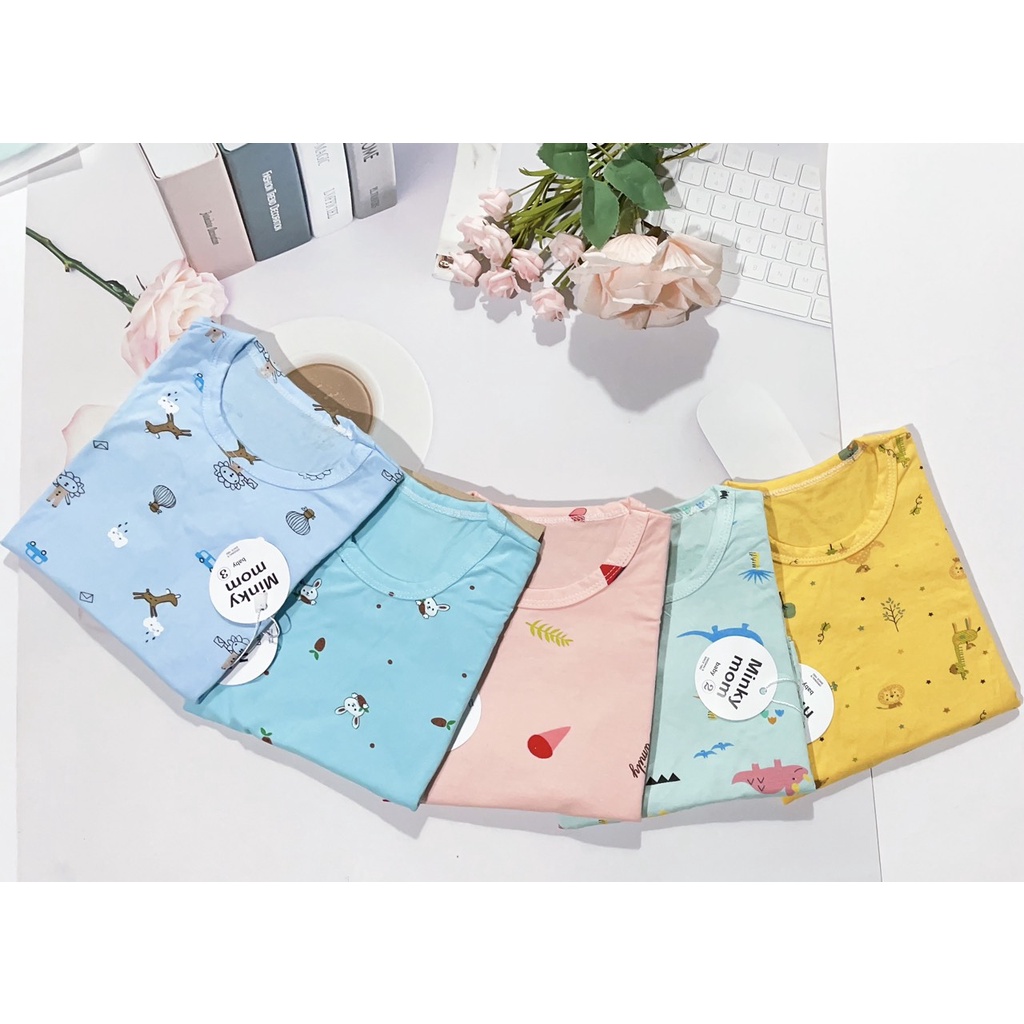 Bộ cộc tay in cả thân thun lạnh cho bé trai/bé gái