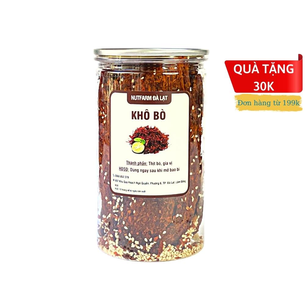 Khô bò miếng 220gr NutiFarm đồ ăn vặt đặc sản đà lạt