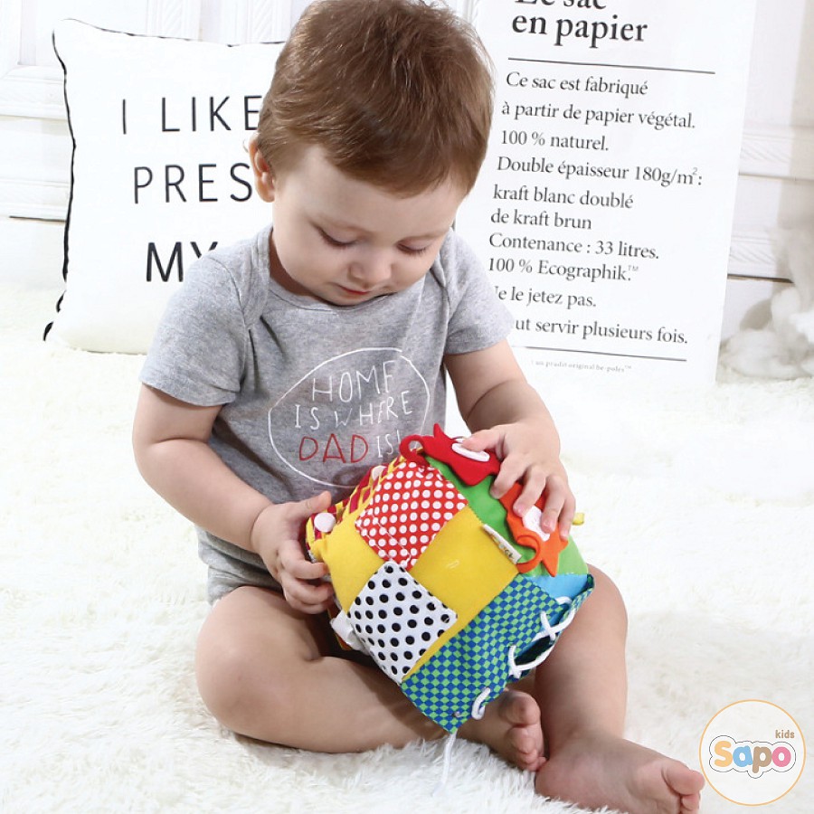 Đồ Chơi Giáo Dục Cho Bé Khối Vải Bận Rộn Rèn Kỹ Năng Montessori SAPO KIDS