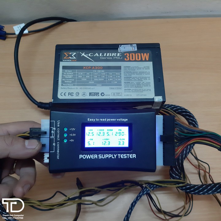 Bộ test nguồn ATX máy tính hiển thị bằng màn hình LCD - Power Supply Tester