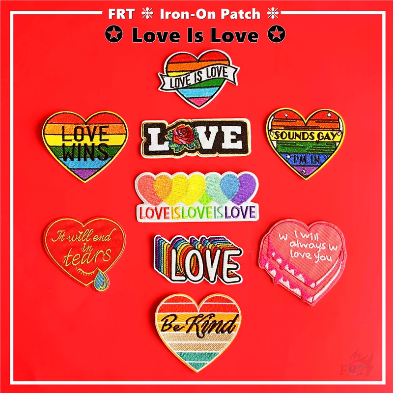 ☸ Tình Yêu Là Tình Yêu - Miếng Dán Vá Sắt ☸ 1 Miếng Dán Patch Ủi Hình Trái Tim Nhiều Màu Sắc