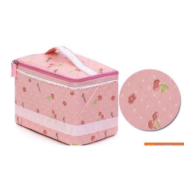 Túi đựng Mỹ phẩm hoạ tiết Cherry