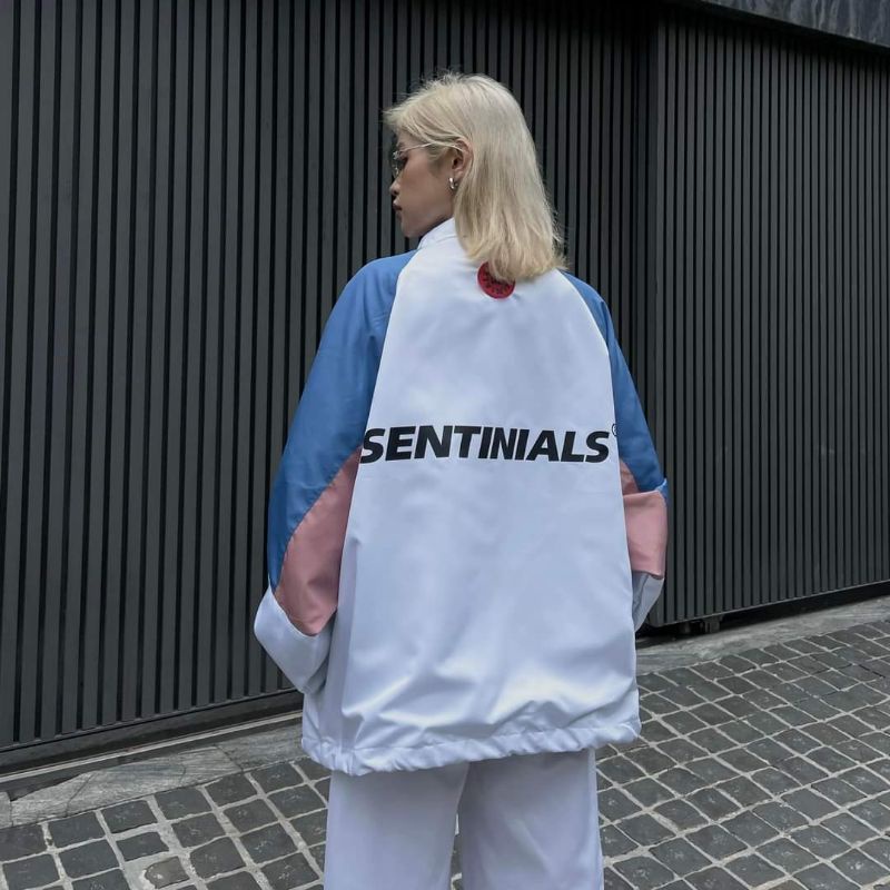 WINDBREAKER @sentinials JACKET áo khoác dù trắng xanh hồng - hoodie1996