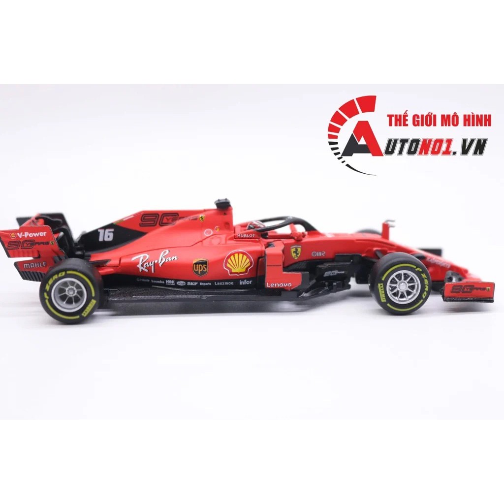 MÔ HÌNH XE F1 FERRARI SF90 #16 2019 HỘP MICA 1:43 BBURAGO 7544