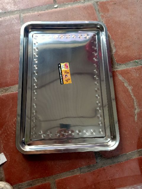 Khay inox chữ nhât 35_50 cm