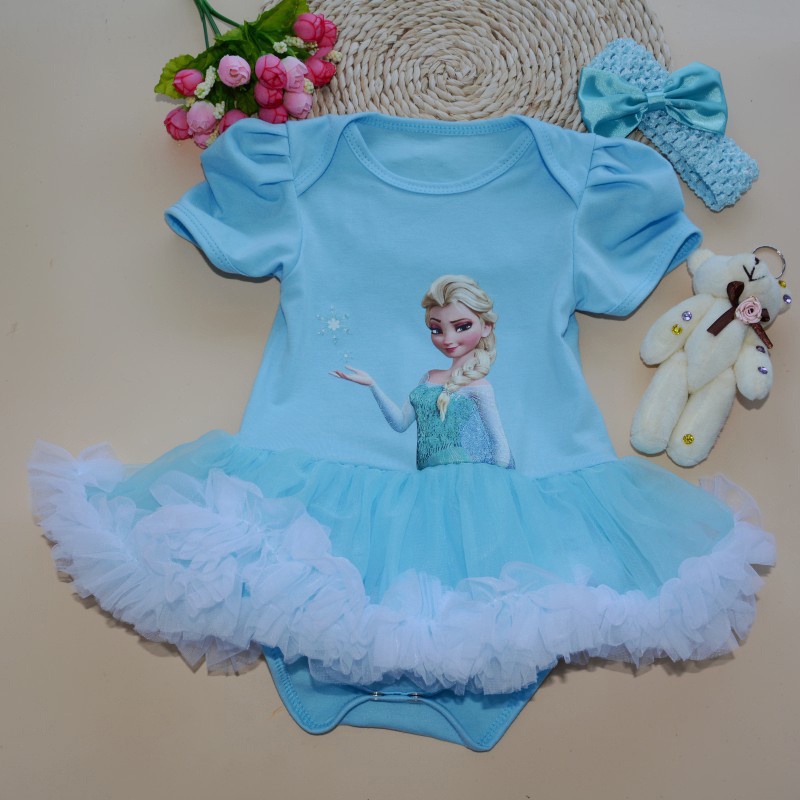 Đầm Xòe Công Chúa In Họa Tiết Trái Tim Kèm Băng Đô Thời Trang Xinh Xắn Cho Bé Gái akku