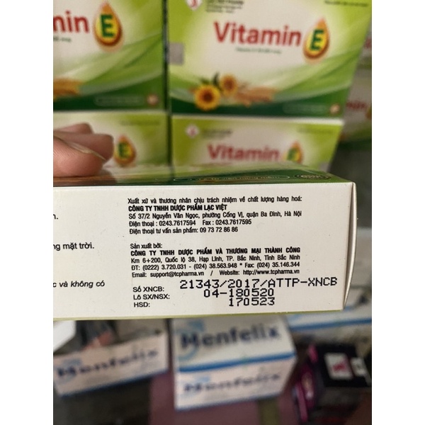 Vitamin E lạc việt pharm - Giúp Hỗ Trợ Đẹp Da, Sáng  Mịn, Tăng Khả Năng Thụ Thai