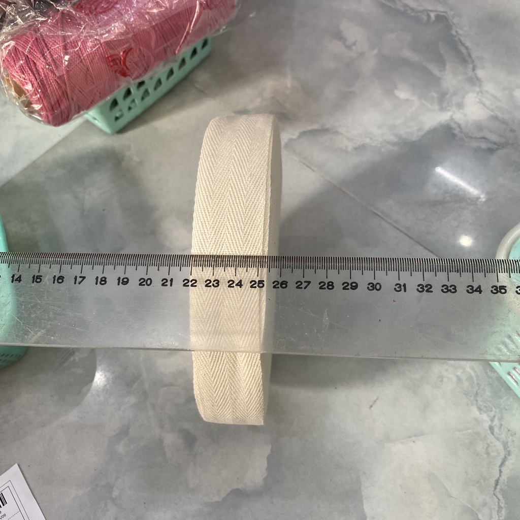 Dây đai cotton lót nón 3cm / viền nón 3cm nguyên cuộn ~45m
