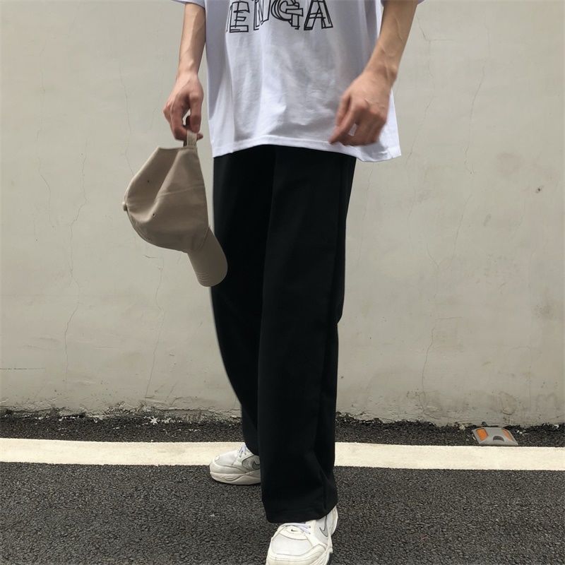 [Miễn Phí Vận Chuyển] Quần Âu 178831Quần Thể Thao Ống Rộng Màu Sắc Cơ Bản Phong Cách Harajuku