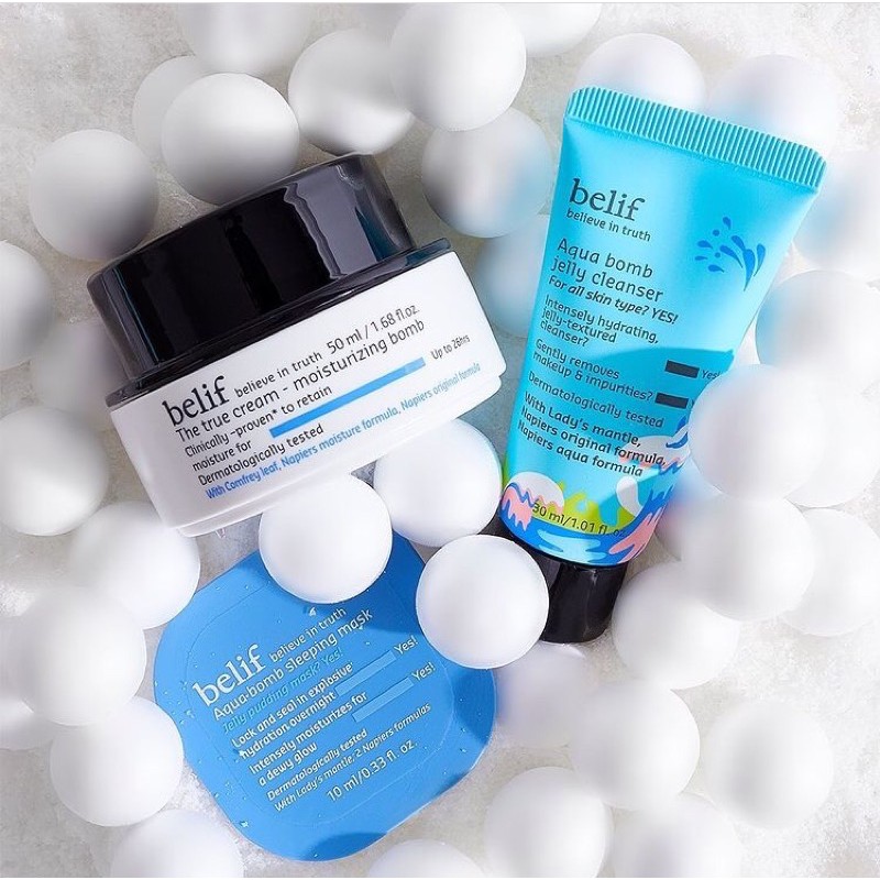 Sữa rửa mặt và dưỡng ẩm Belif Aqua Bomb Duo