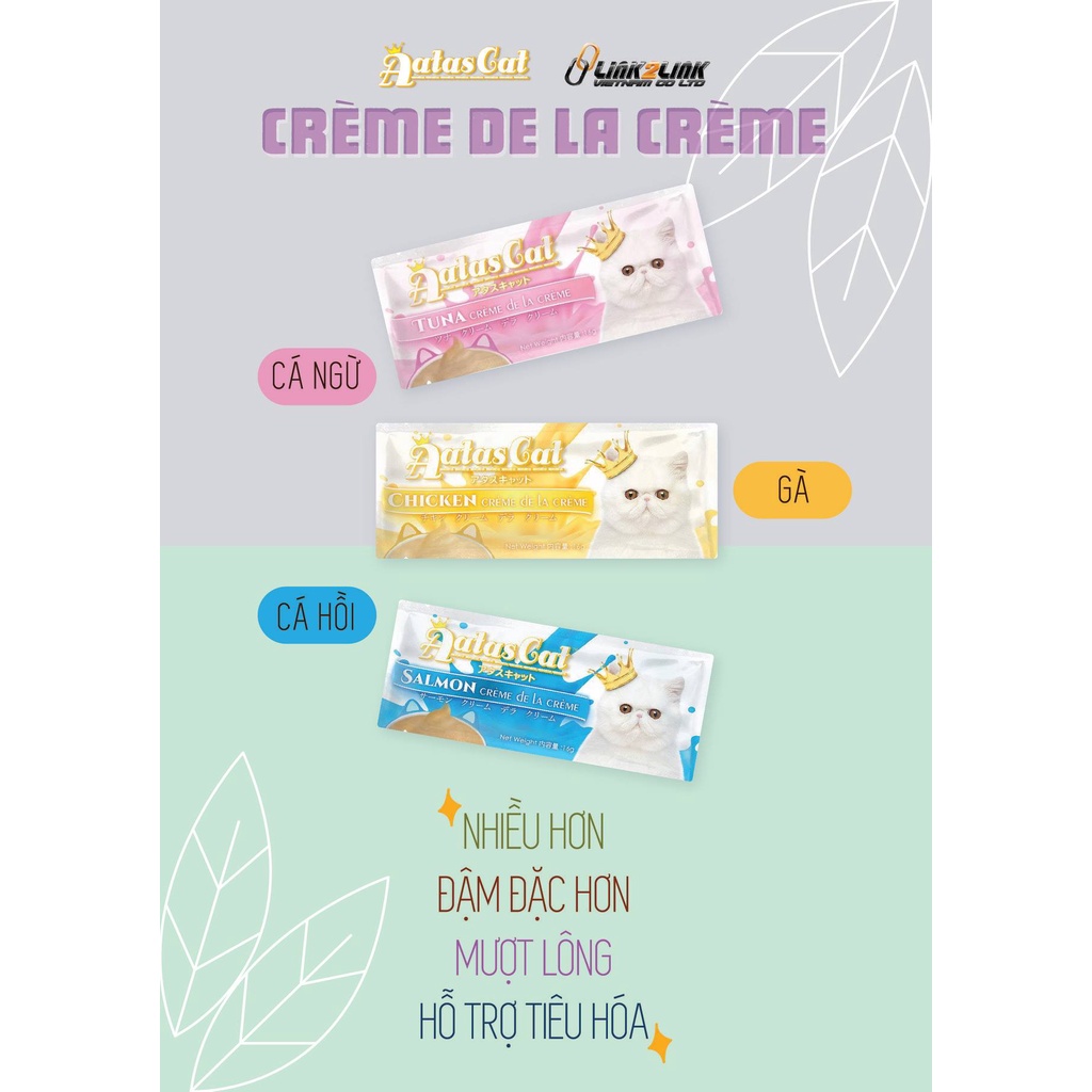 Aatas Cat Cream - Súp kem thưởng cho mèo Aatas gói 16g