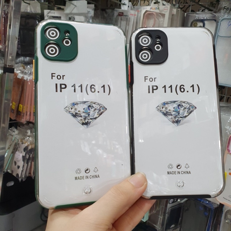 Ốp lưng IPhone 11 6.1inch ,Iphone 11promax,iphone 13promax,iphone 14promax viềng dẻo lưng nhựa trong kiểu kính(Ko ố màu)