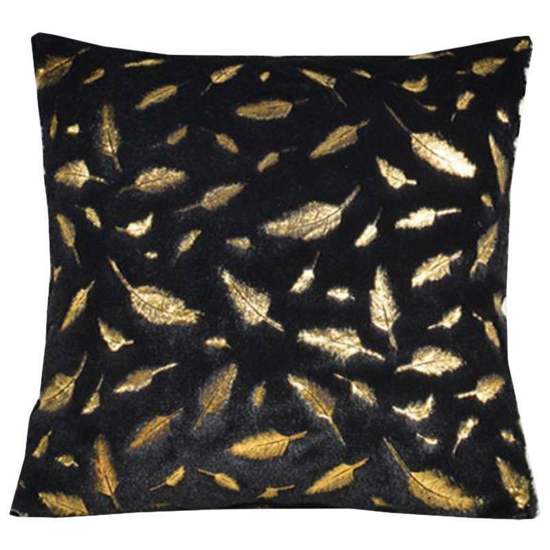 Soft Fur Pillow Cases Feather Pattern Cushion Cover Luxury Sofa Home Decoration