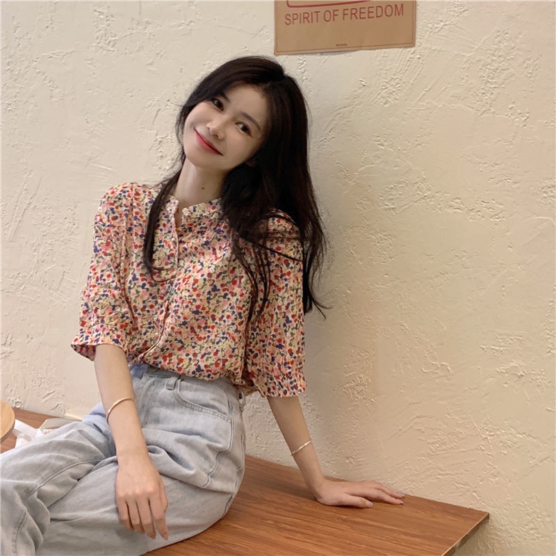 Áo Sơ Mi Nữ Tay Lỡ Họa Tiết Hoa Thời Trang Mới