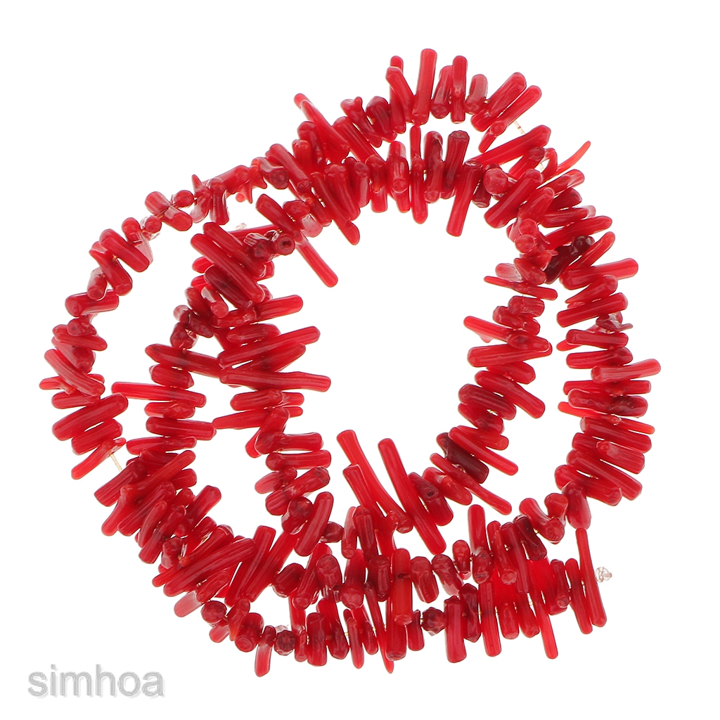 Chuỗi hạt san hô màu đỏ 9-12mm 16" cho làm đồ trang sức