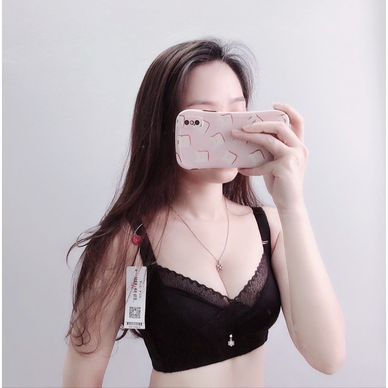 Áo lót ren không gọng đệm dày 4cm nâng ngực đẩy ngực tạo khe