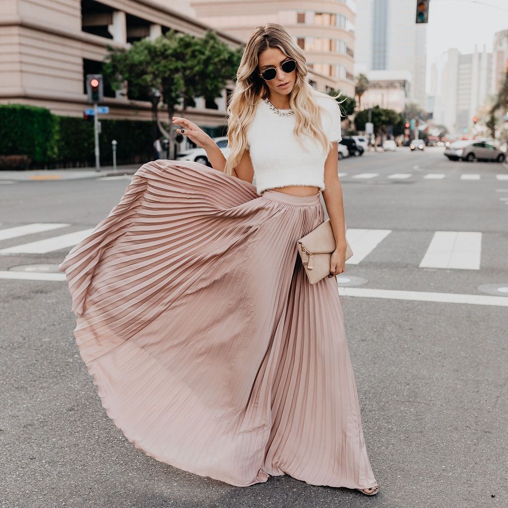 Chân váy dài lưng cao màu trơn phong cách vintage thời trang cho nữ | BigBuy360 - bigbuy360.vn