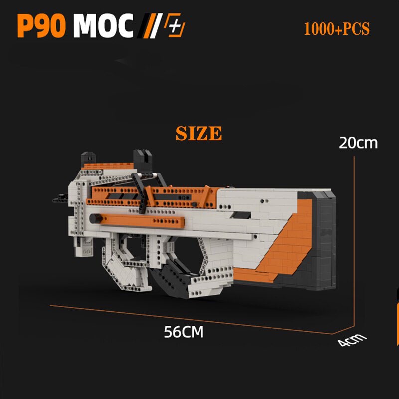 Đồ Chơi Lắp Ráp Kiểu LEGO CSGO , Free Fire Mô Hình P90 Black Ice, ASIIMOV Với 1200+ Mảnh Ghép,Của Kevin183