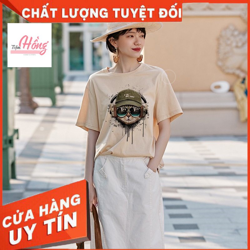 (HÀNG CHUẨN) Áo Phông in hình đẹp Mèo đeo tai nghe chất nam nữ thoáng mát | BigBuy360 - bigbuy360.vn