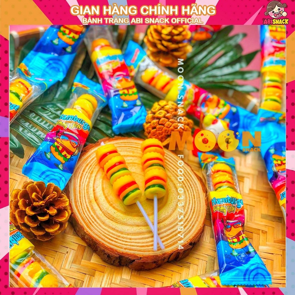 KẸO DẺO SUPER HAMBURGER DÀI GUMMY CANDY VVIP GÓI 20g vệ sinh an toàn thực phẩm