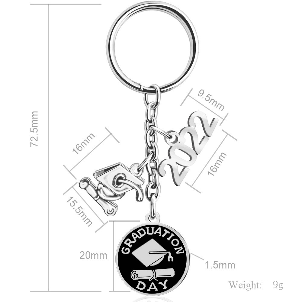 Móc Khóa Tròn Bằng Thép Titan Dùng Làm Quà Tặng Cho Bạn Bè / Tốt Nghiệp 2023