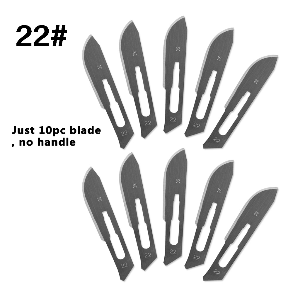 10 Cái 20# -23# Bộ Dao Phẫu Thuật Bằng Thép Carbon + 1 Dao Cắt PCB