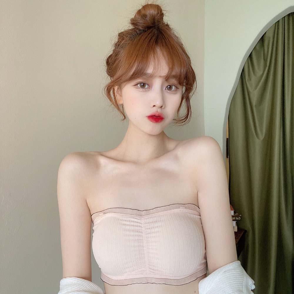 Áo Ngực Ống 2 Quai Phối Ren Mềm Mại Phong Cách Hàn Quốc Nhiều Màu Sắc Thời Trang Dành Cho Nữ