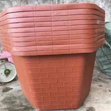 Chậu nhựa trồng cây hoa lục giác FA350 -10 chậu hàng công ty dày đẹp KT 26x20cm