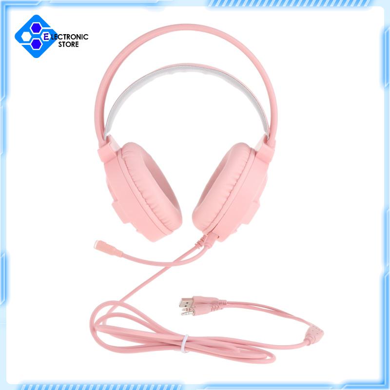 Tai Nghe Trùm Đầu Chơi Game Jack 3.5mm Màu Hồng | BigBuy360 - bigbuy360.vn