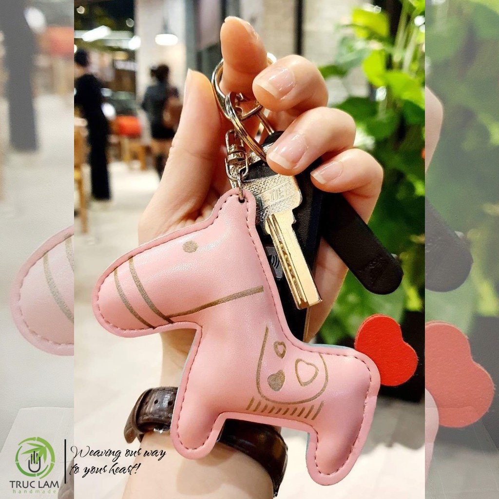 Móc Chìa Khóa Da Thật Hình Các Con Vật Nhồi Bông Ngộ Nghĩnh - Trúc Lâm Handmade