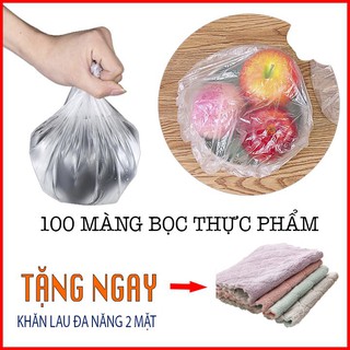 Màng bọc thực phẩm co giãn tái sử dụng có chun bọc đồ ăn rất nhanh gói 100c 🎁FREESHIP🎁