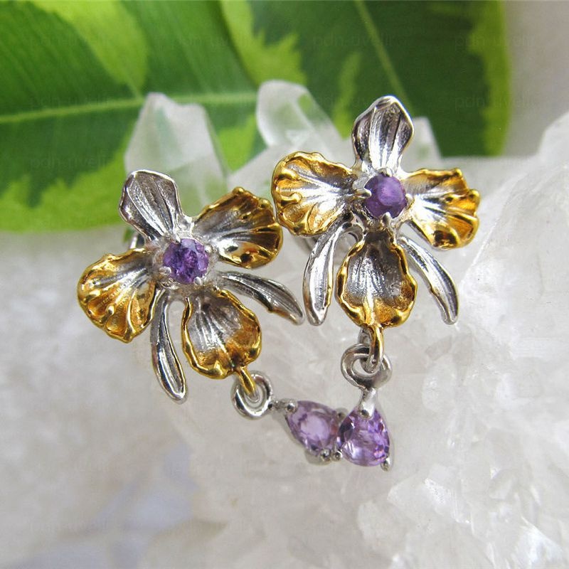 Bông Tai Mặt Hoa Thanh Lịch Phong Cách Retro Cho Nữ