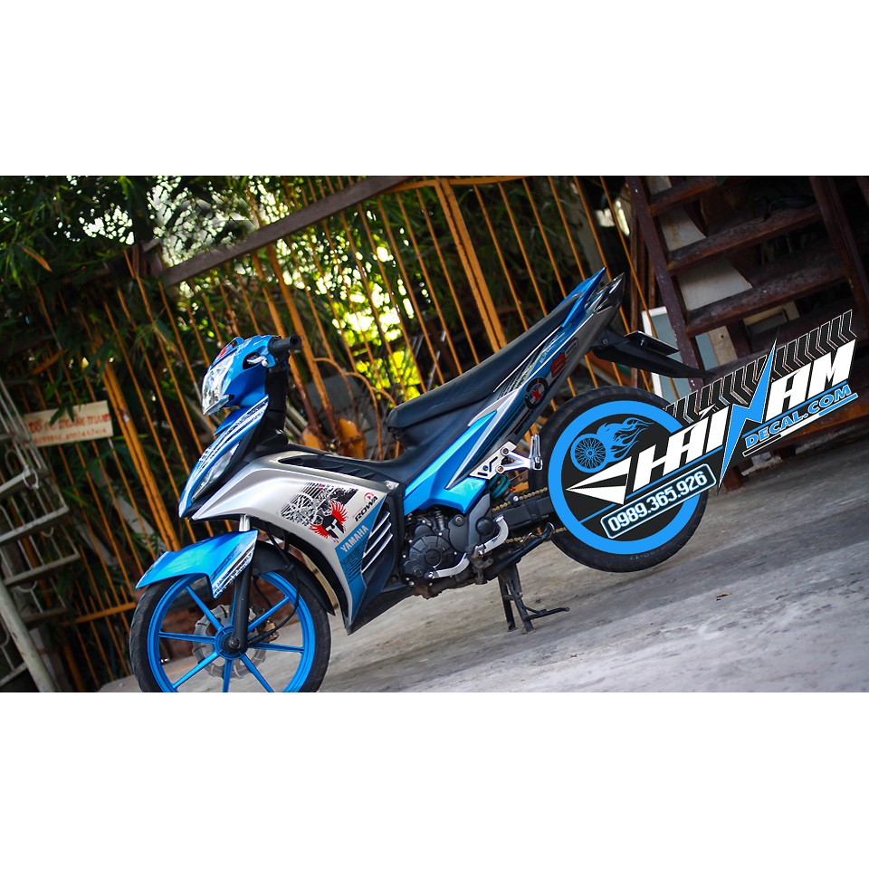 Tem trùm exciter 135 xanh bạc