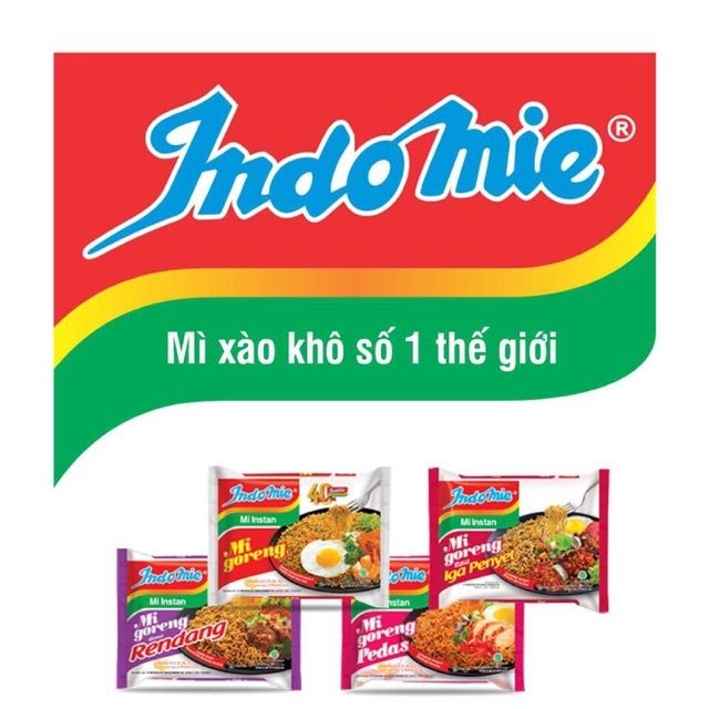 Mì xào khô Goreng Indomie Indofoods ngon số 1 thế giới 1 thùng 40 gói(Vị sườn) date mới