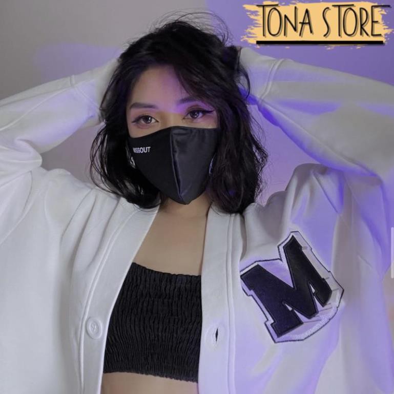 Áo cardigan nỉ bông cotton unisex dưới 85kg tonastore - Thêu logo M missout | BigBuy360 - bigbuy360.vn