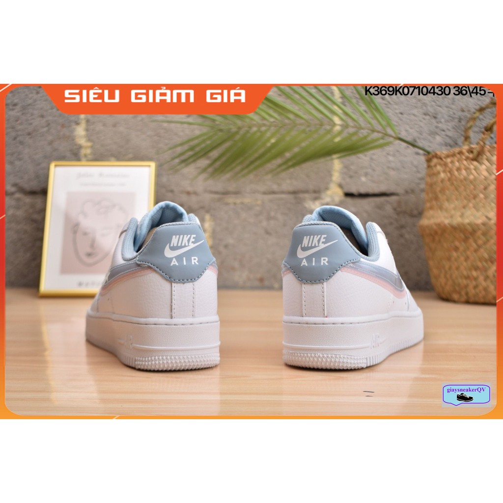 Ảnh thật giày thể thao Air Force 1 Low LV8 Double Swoosh Light Armory Blue dành cho nữ