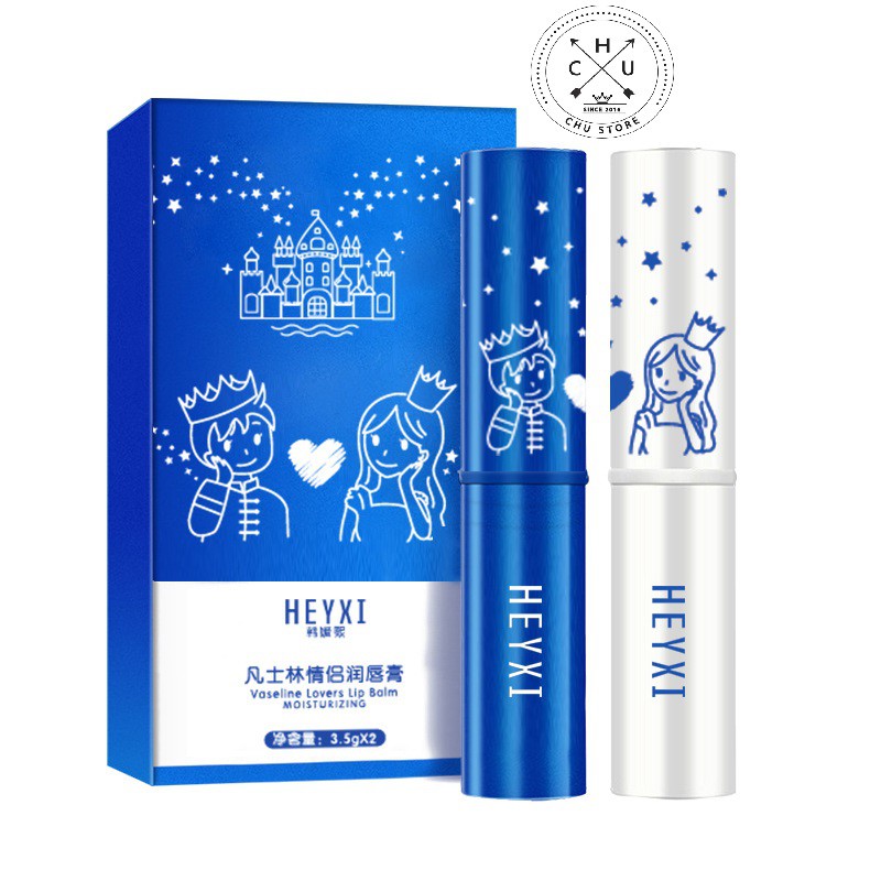 (Bán Buôn Sỉ) Set 2 Son Dưỡng Heyxi Hoàng tử Công chúa Vaseline Lovers Lip Balm Dưỡng Ẩm Hồng Môi Cực Thơm Son13