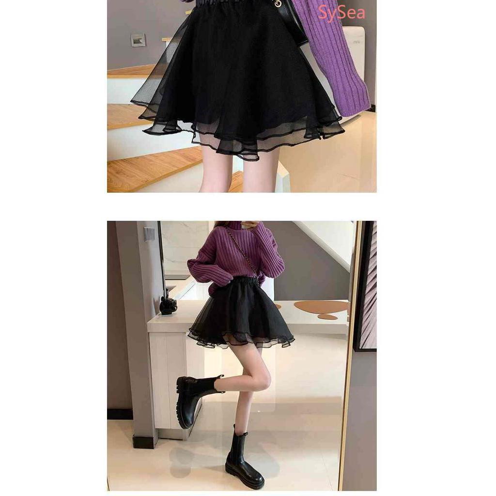 Chân Váy Lưng Cao Phối Lưới Thời Trang Mùa Hè Cho Phái Nữ