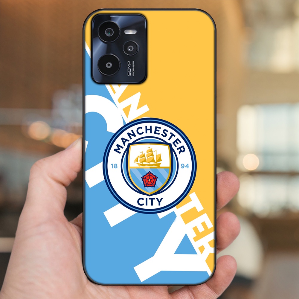 Ốp lưng Realme C35 viền đen in hình Manchester City MC