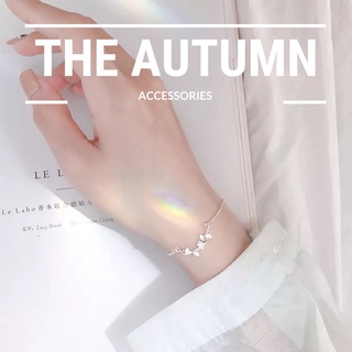 Vòng tay lá bạch quả mạ bạc s925 The Autumn Accessories - VT01