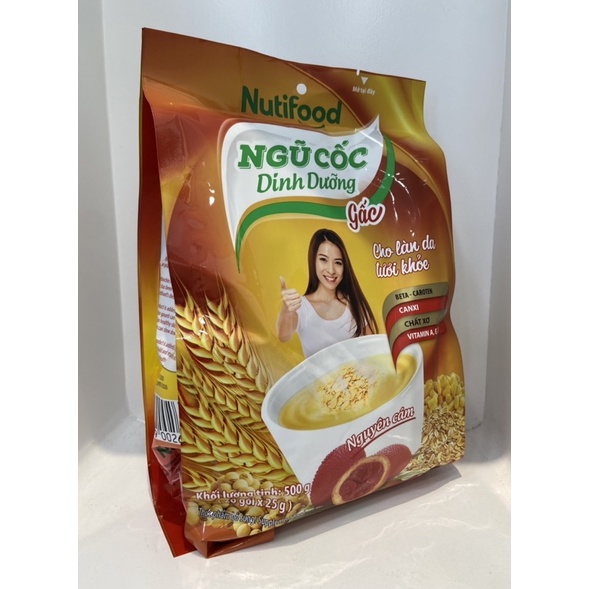 Ngũ Cốc Dinh Dưỡng Gấc Nutifood Túi 500g /20 gói x 25g