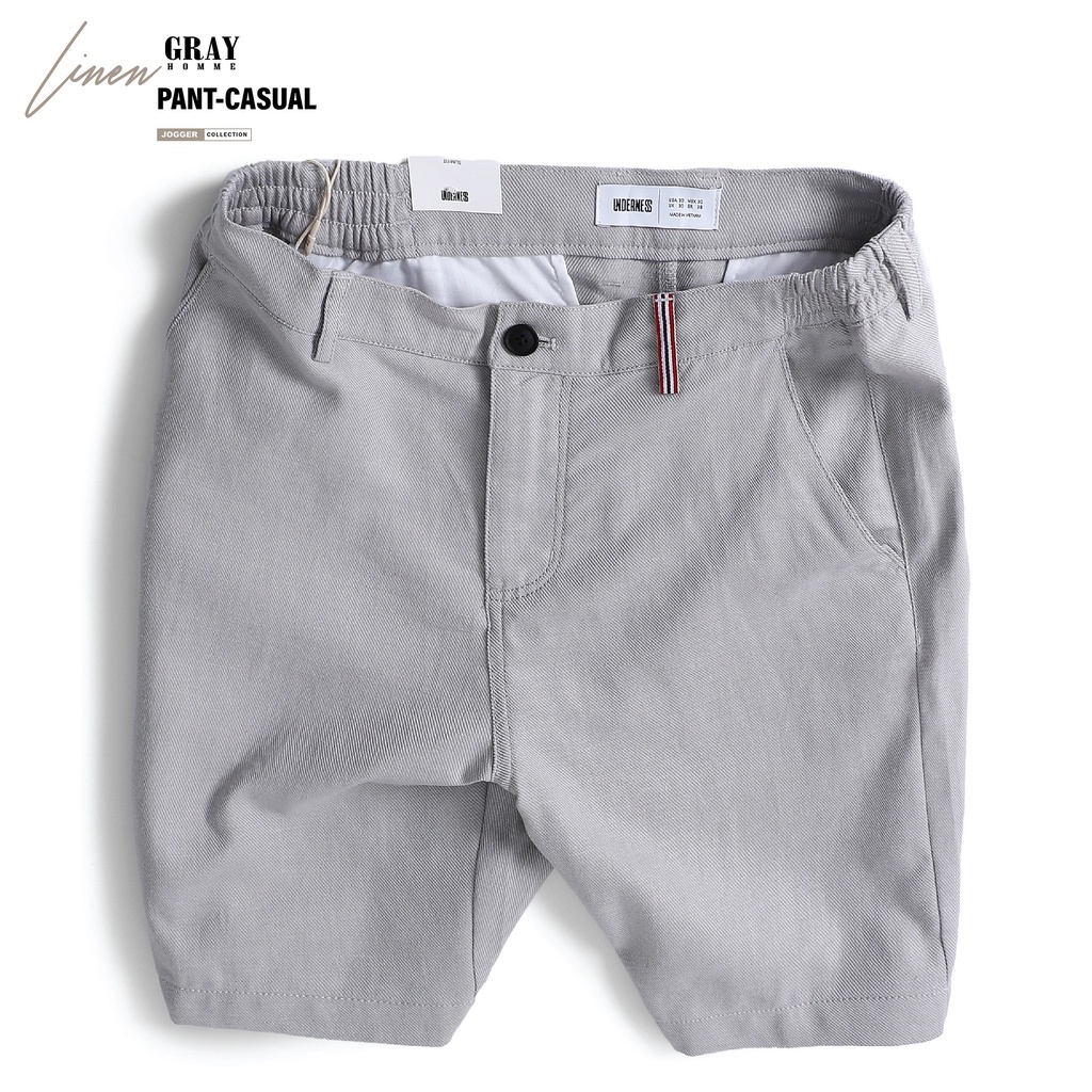 Quần đùi nam phối cạp chun GRAYHOMME short kaki mềm nhẹ, thoáng khí BI110