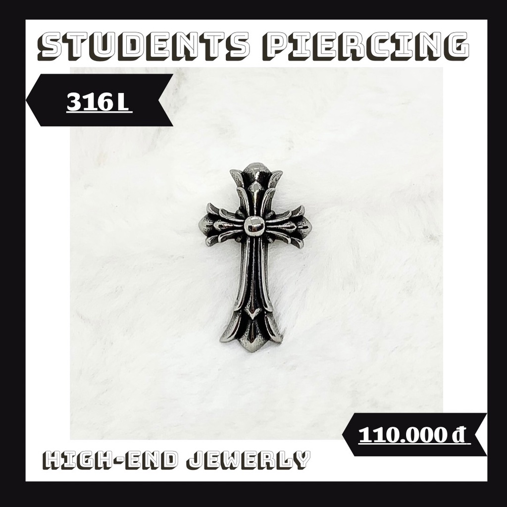 [Rẻ Vô Địch] Mặt Dây Chuyền Hình Chữ Thập Chromehearts Cá Tính - Thép 316L Không Gỉ